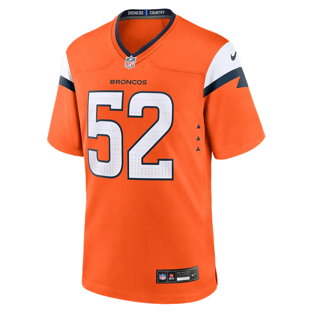 Zennovawear Jonah Elliss Denver Broncos Team Game Jersey - Orange