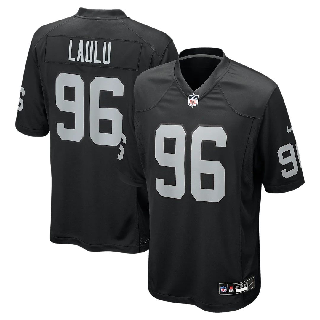 Zennovawear Jonah Laulu Las Vegas Raiders Team Game Jersey - Black