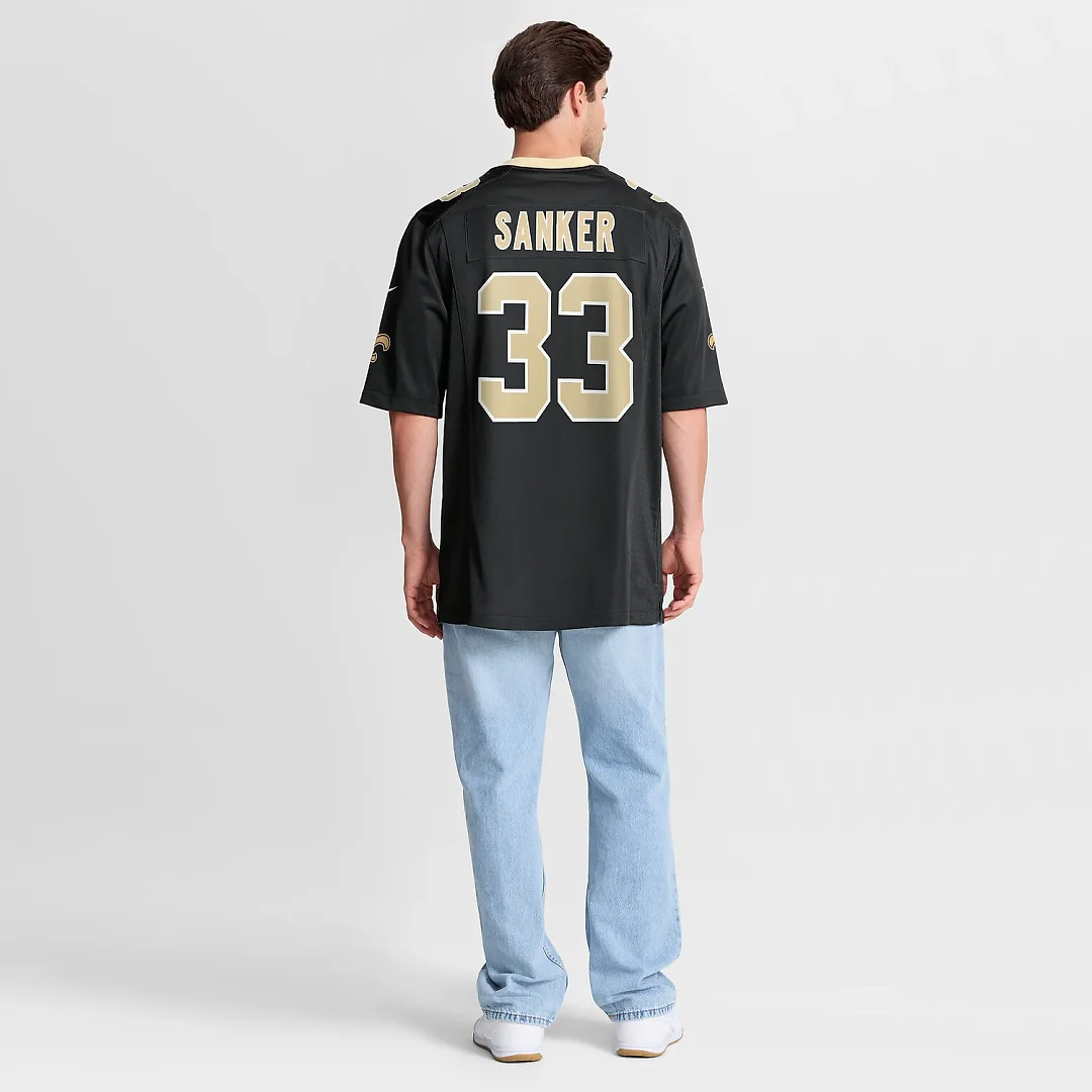 Zennovawear Jonas Sanker New Orleans Saints Team Game Jersey - Black