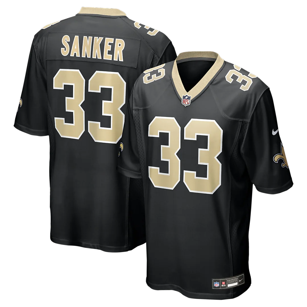 Zennovawear Jonas Sanker New Orleans Saints Team Game Jersey - Black