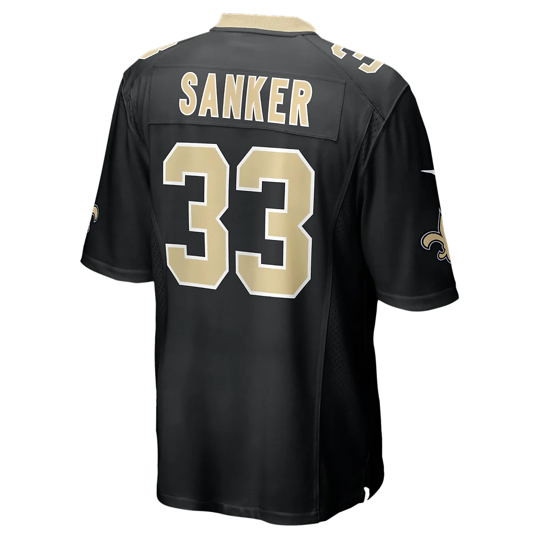 Zennovawear Jonas Sanker New Orleans Saints Team Game Jersey - Black