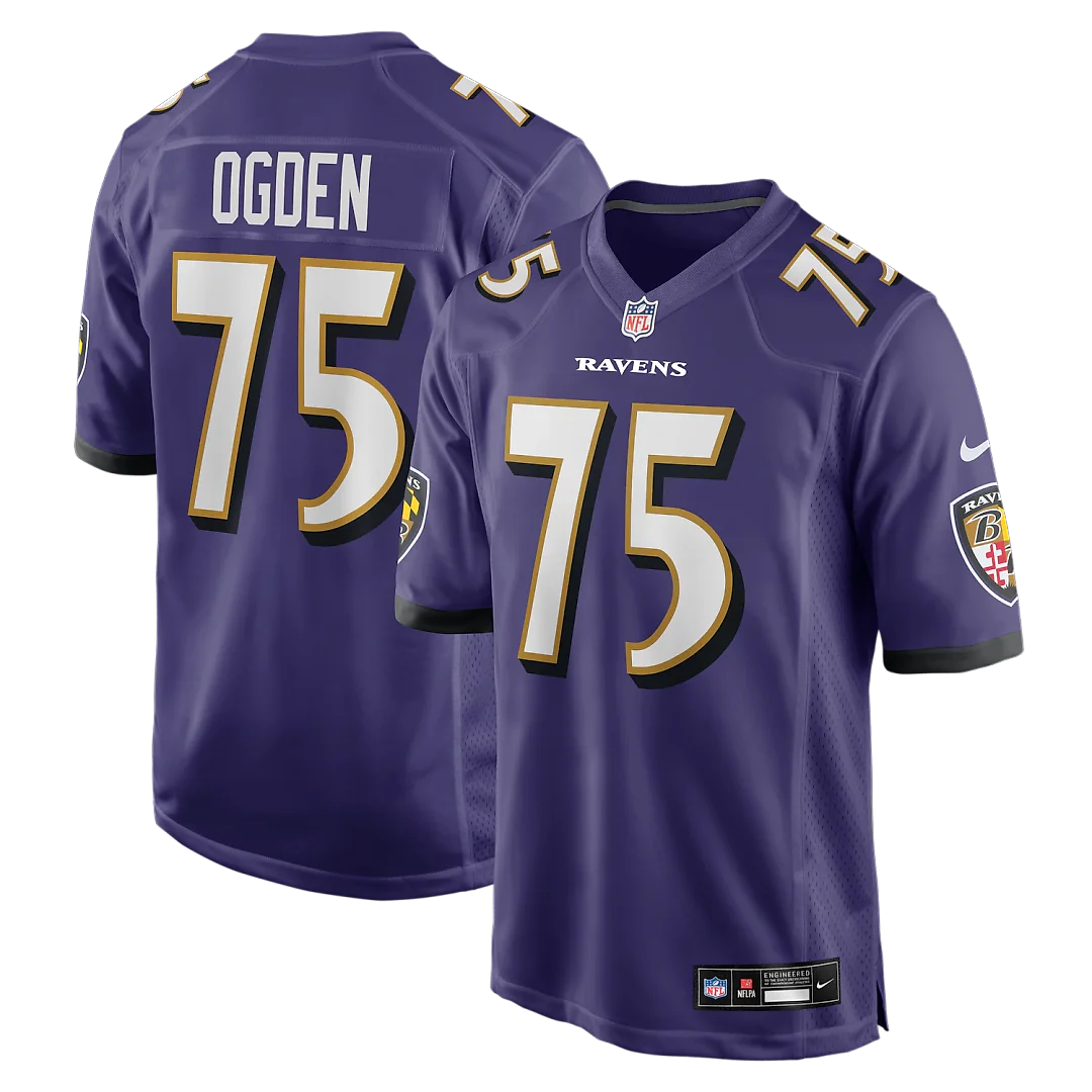 Zennovawear Jonathan Ogden Baltimore Ravens Game Retired Player Jersey - Purple