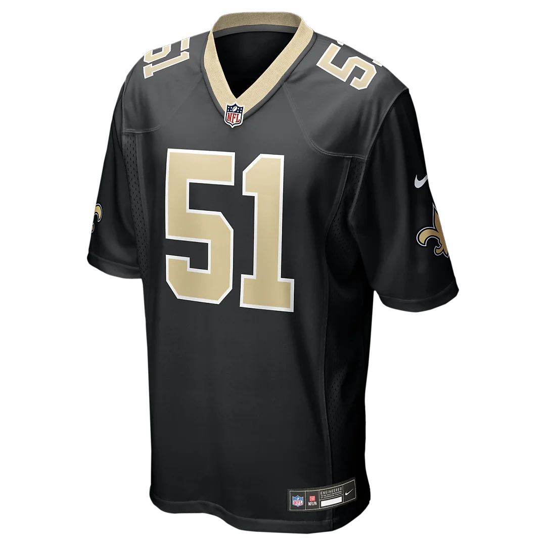 Zennovawear Jonathan Vilma New Orleans Saints Game Retired Player Jersey - Black