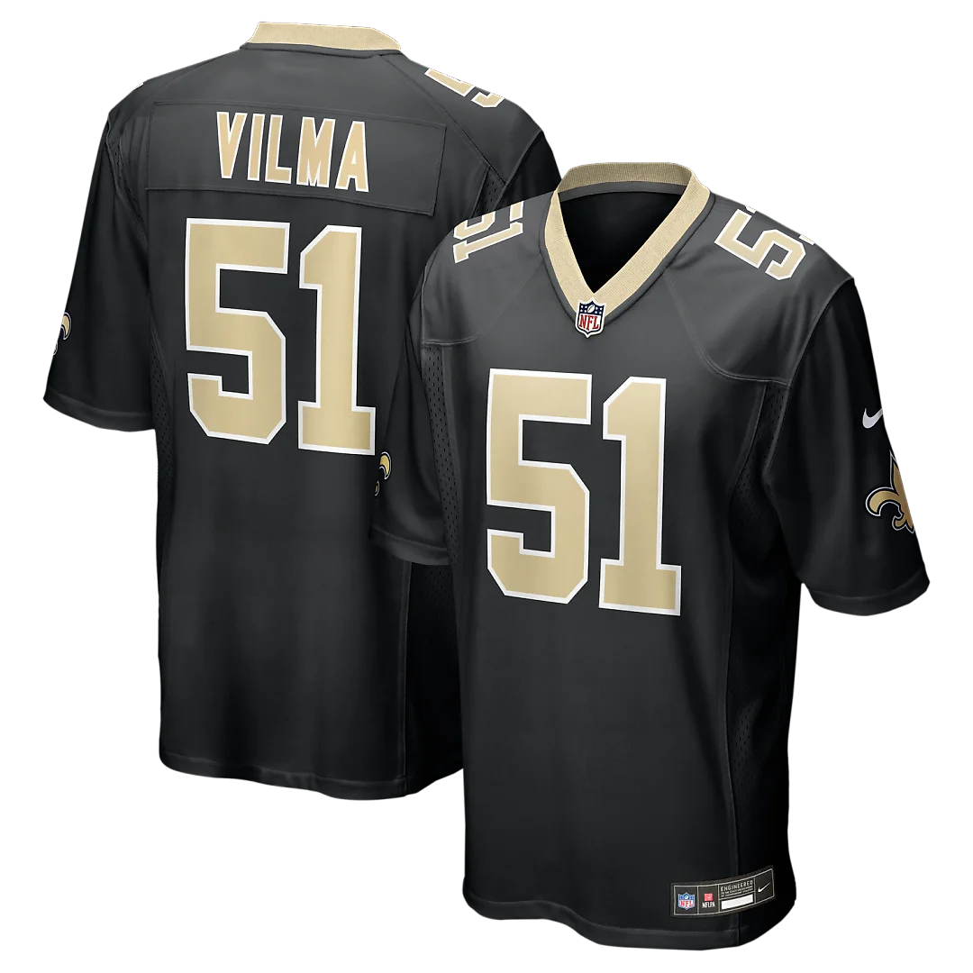 Zennovawear Jonathan Vilma New Orleans Saints Game Retired Player Jersey - Black