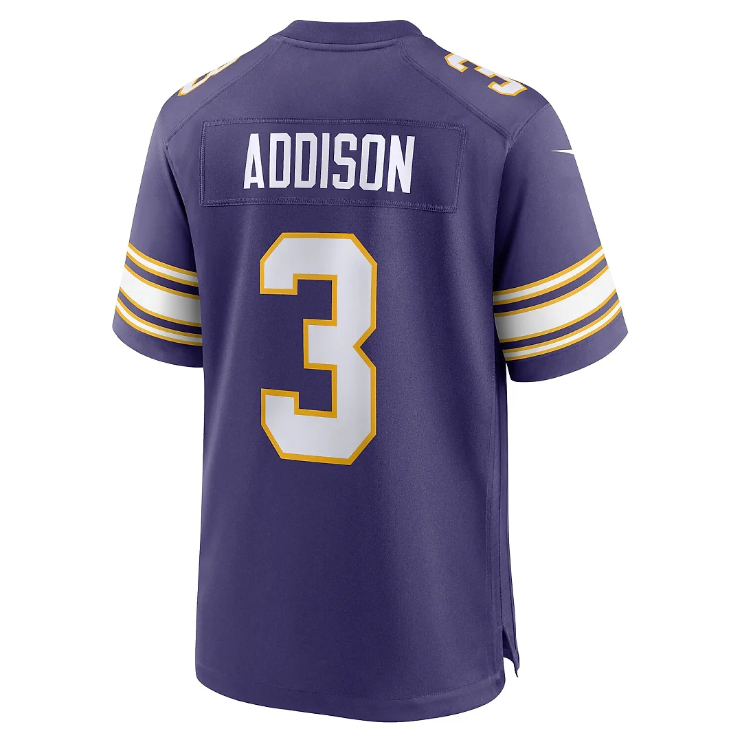 Zennovawear Jordan Addison Minnesota Vikings Alternate Game Jersey - Purple