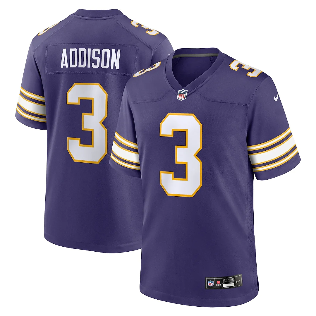 Zennovawear Jordan Addison Minnesota Vikings Alternate Game Jersey - Purple
