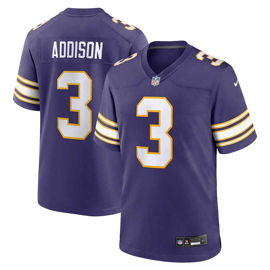 Zennovawear Jordan Addison Minnesota Vikings Alternate Game Jersey - Purple