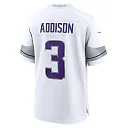 Zennovawear Jordan Addison Minnesota Vikings Alternate Game Player Jersey - White