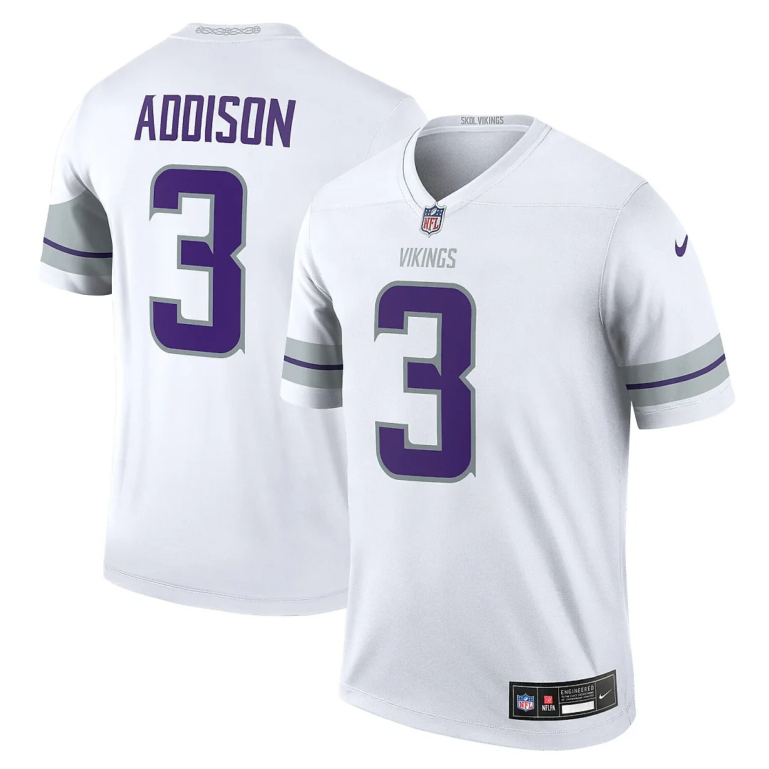 Zennovawear Jordan Addison Minnesota Vikings Legend Player Performance Top - White