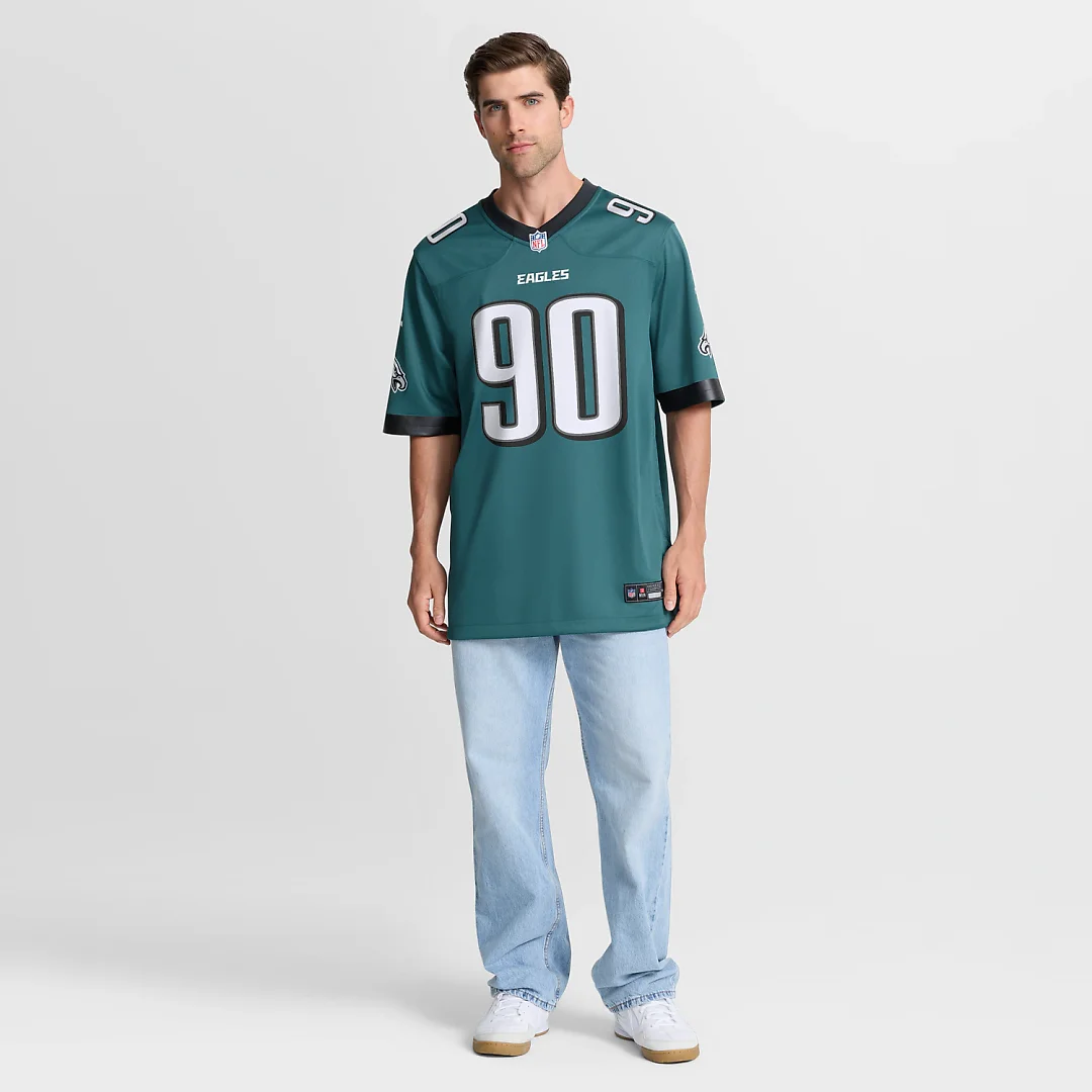 Zennovawear Jordan Davis Philadelphia Eagles Team Game Jersey - Midnight Green