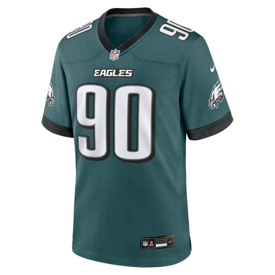 Zennovawear Jordan Davis Philadelphia Eagles Team Game Jersey - Midnight Green