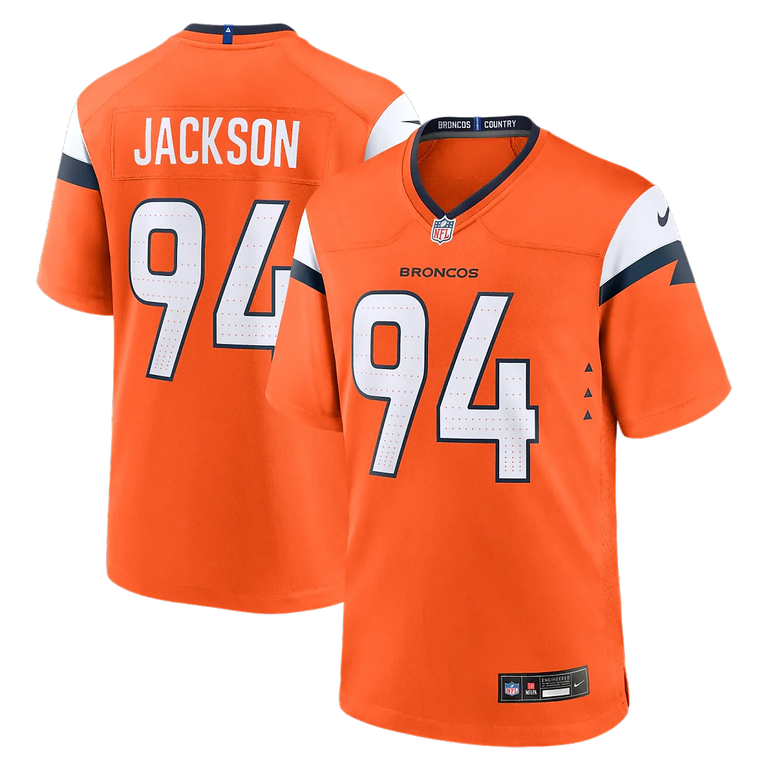 Zennovawear Jordan Jackson Denver Broncos Team Game Jersey - Orange