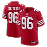 Zennovawear Jordan Jefferson San Francisco 49ers Team Game Jersey - Scarlet