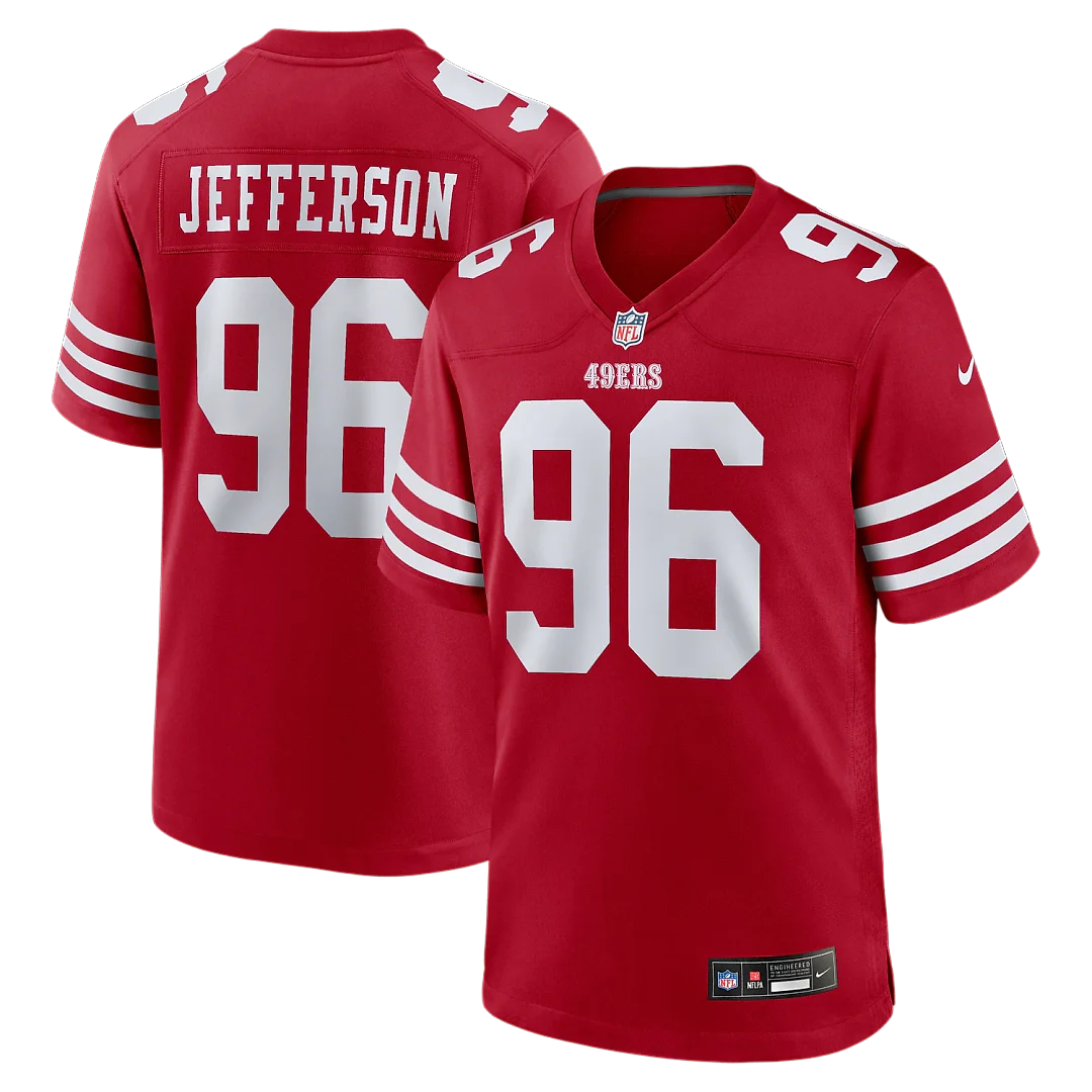 Zennovawear Jordan Jefferson San Francisco 49ers Team Game Jersey - Scarlet