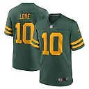 Zennovawear Jordan Love Green Bay Packers Alternate Game Jersey - Green