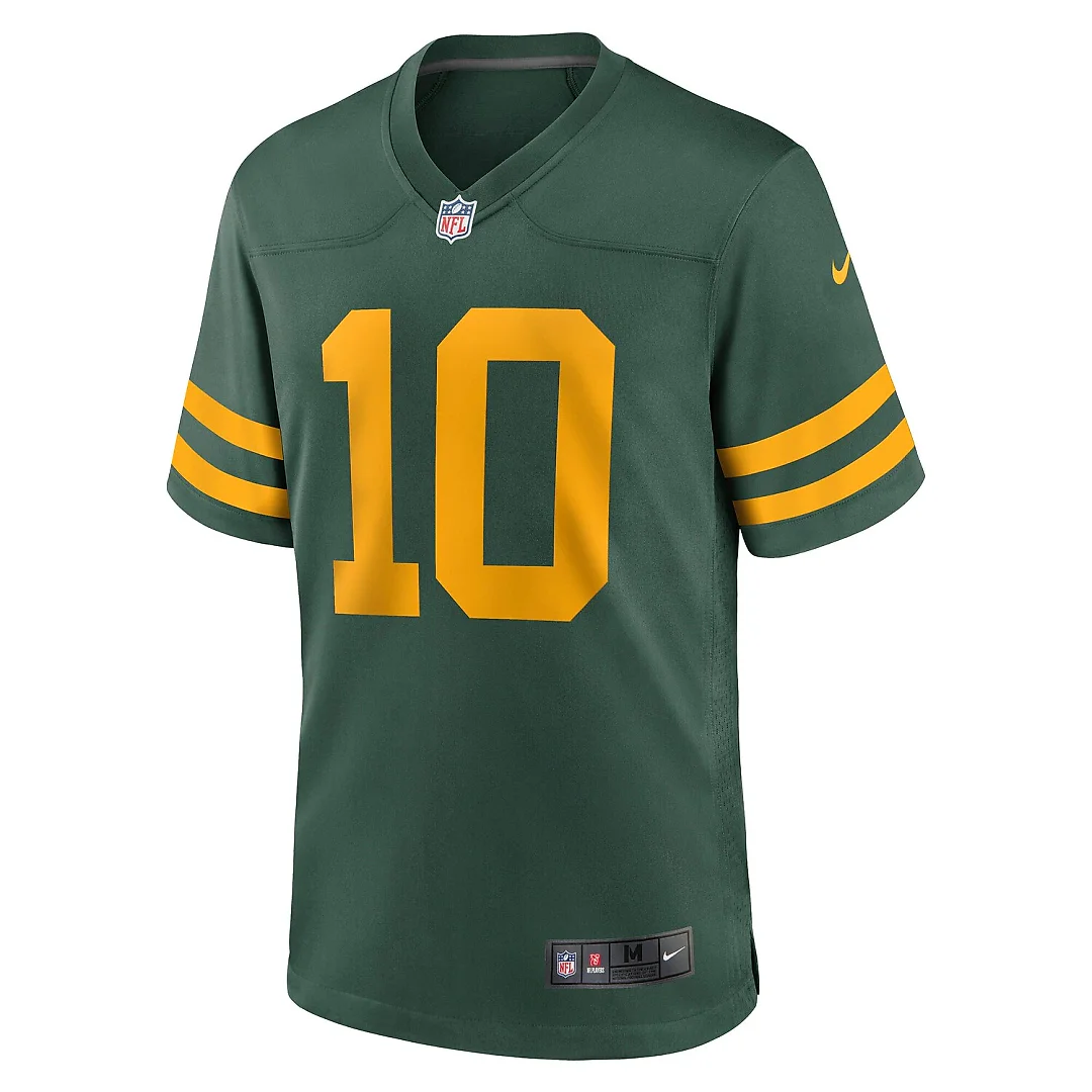 Zennovawear Jordan Love Green Bay Packers Alternate Game Jersey - Green
