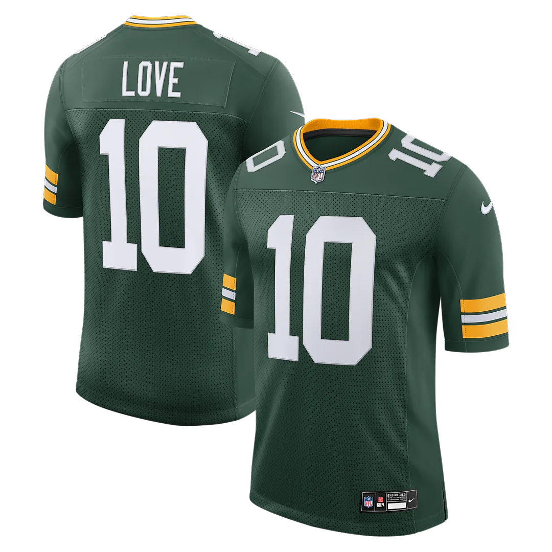 Zennovawear Jordan Love Green Bay Packers Vapor Untouchable Stitched Limited Jersey - Green