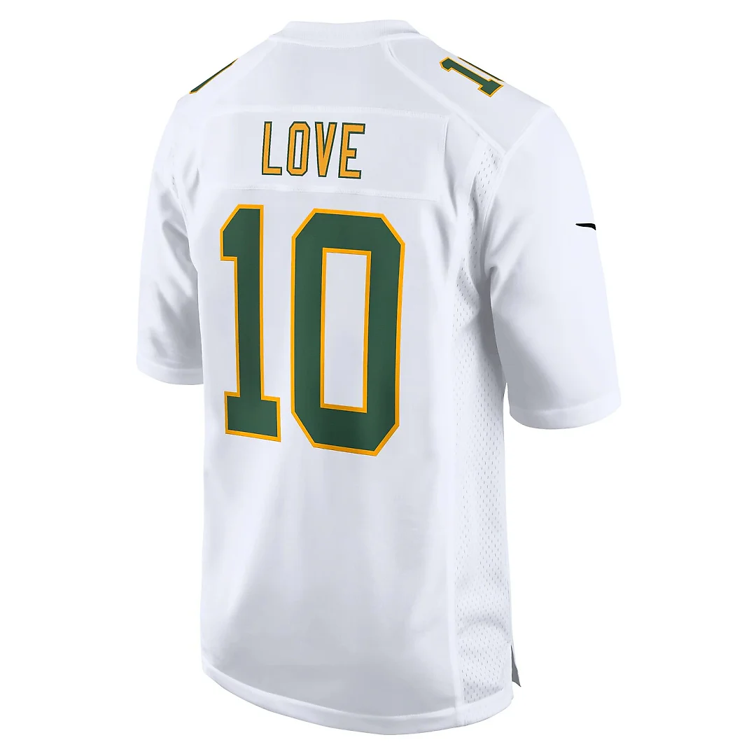 Zennovawear Jordan Love Green Bay Packers Fashion Game Jersey - White