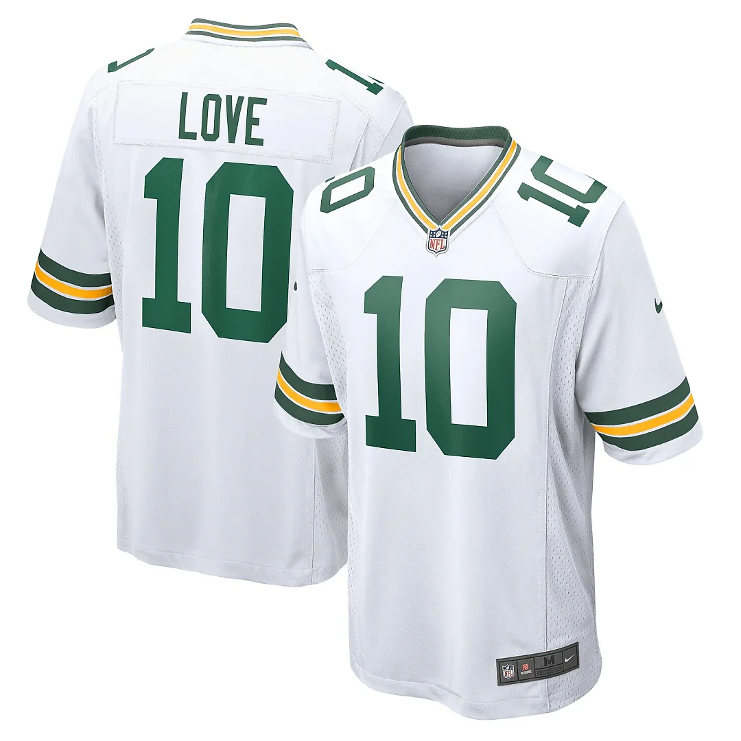 Zennovawear Jordan Love Green Bay Packers Game Jersey - White