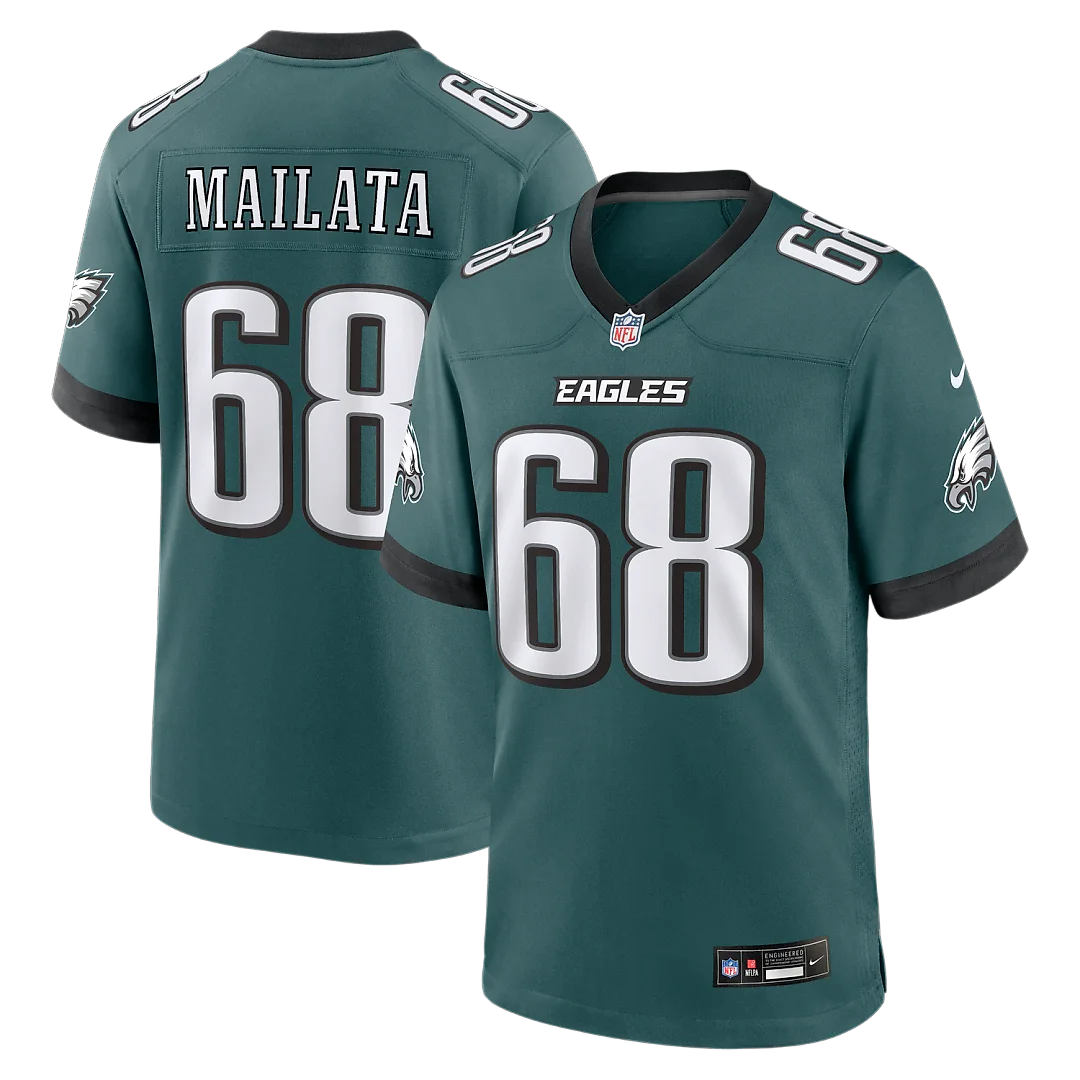 Zennovawear Jordan Mailata Philadelphia Eagles Team Game Jersey - Midnight Green
