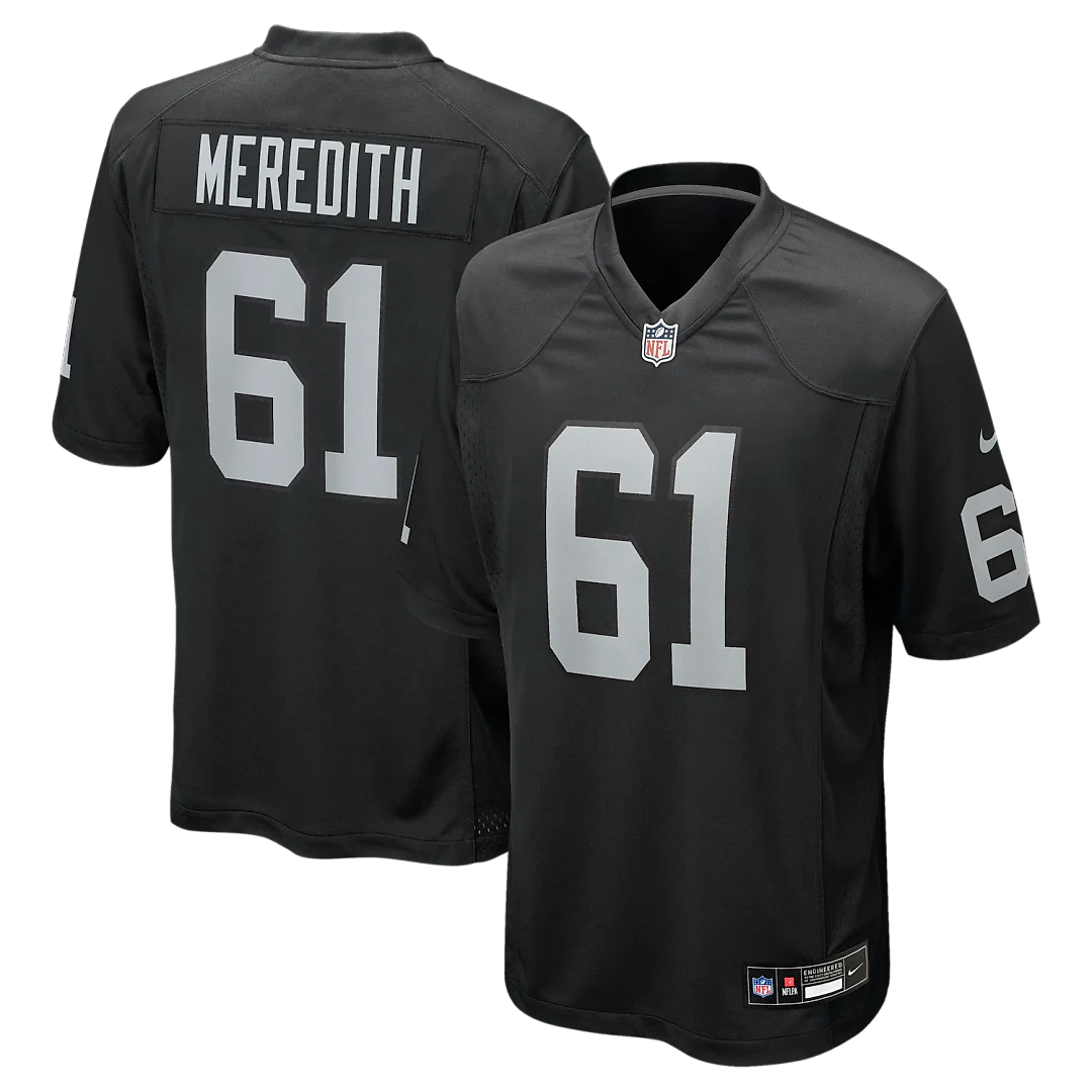 Zennovawear Jordan Meredith Las Vegas Raiders Game Player Jersey - Black