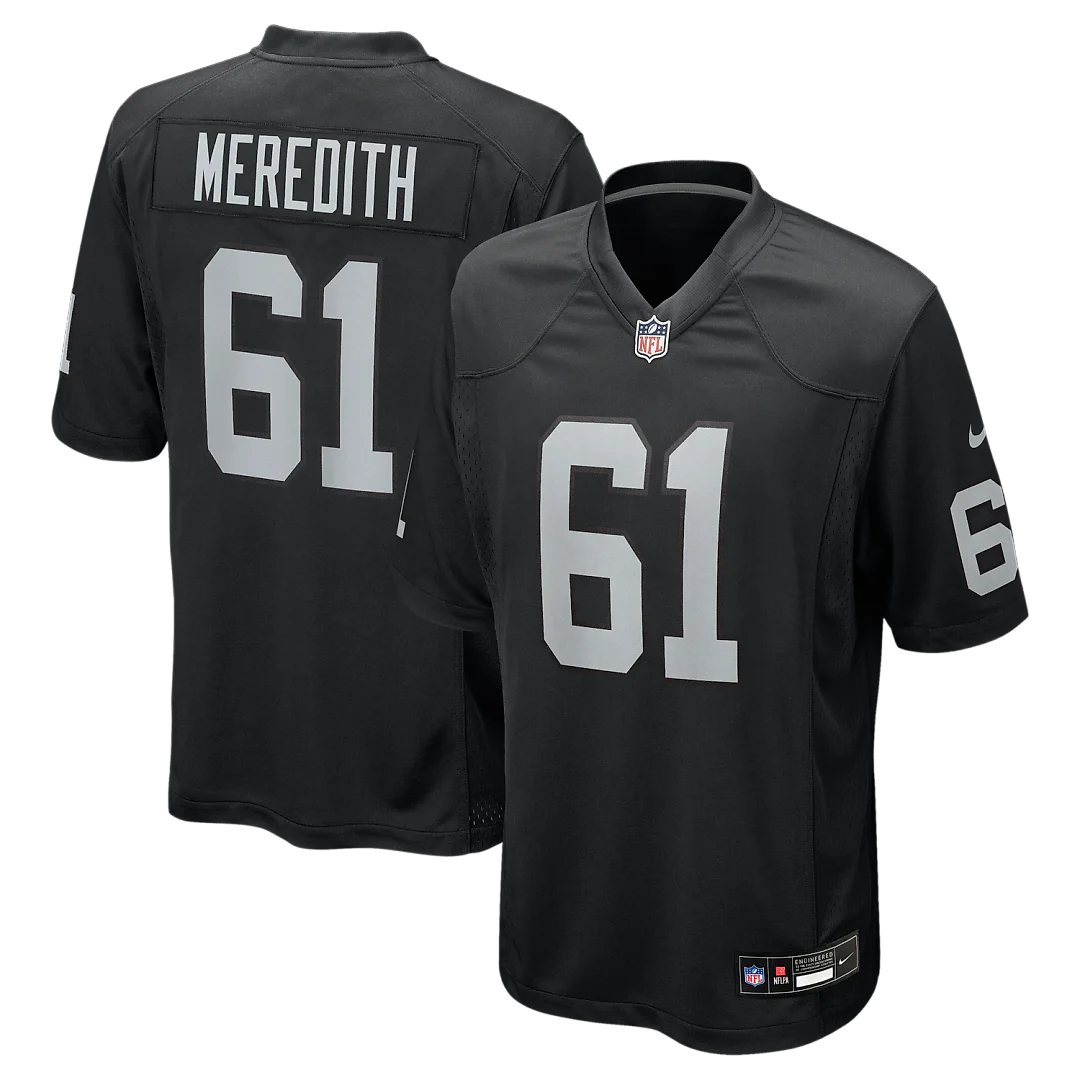Zennovawear Jordan Meredith Las Vegas Raiders Game Player Jersey - Black