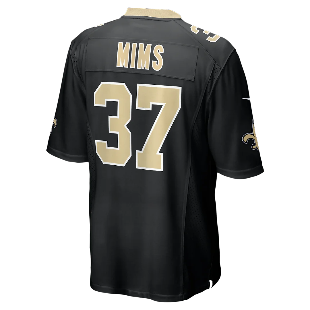 Zennovawear Jordan Mims New Orleans Saints Team Game Jersey - Black