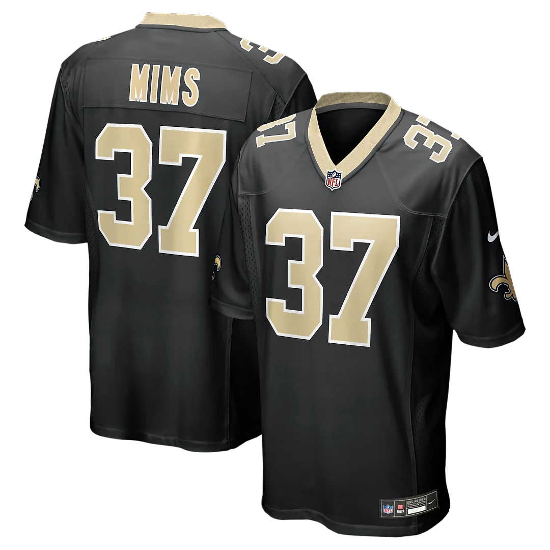 Zennovawear Jordan Mims New Orleans Saints Team Game Jersey - Black