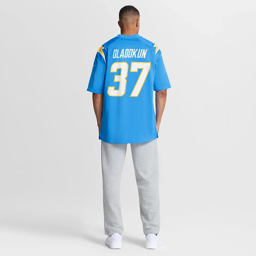 Zennovawear Jordan Oladokun Los Angeles Chargers Team Game Jersey - Powder Blue