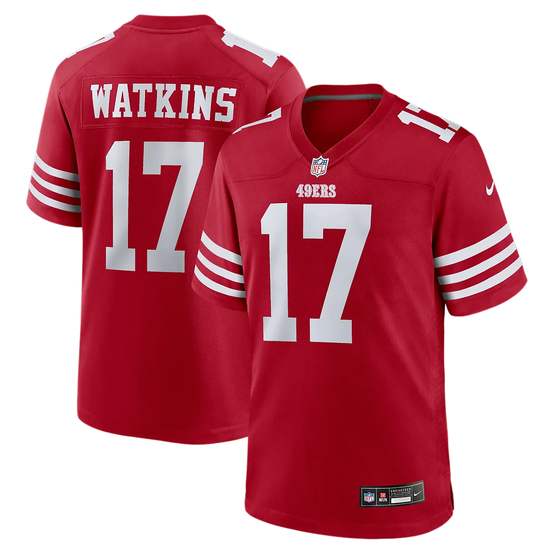 Zennovawear Jordan Watkins San Francisco 49ers Team Game Jersey - Scarlet