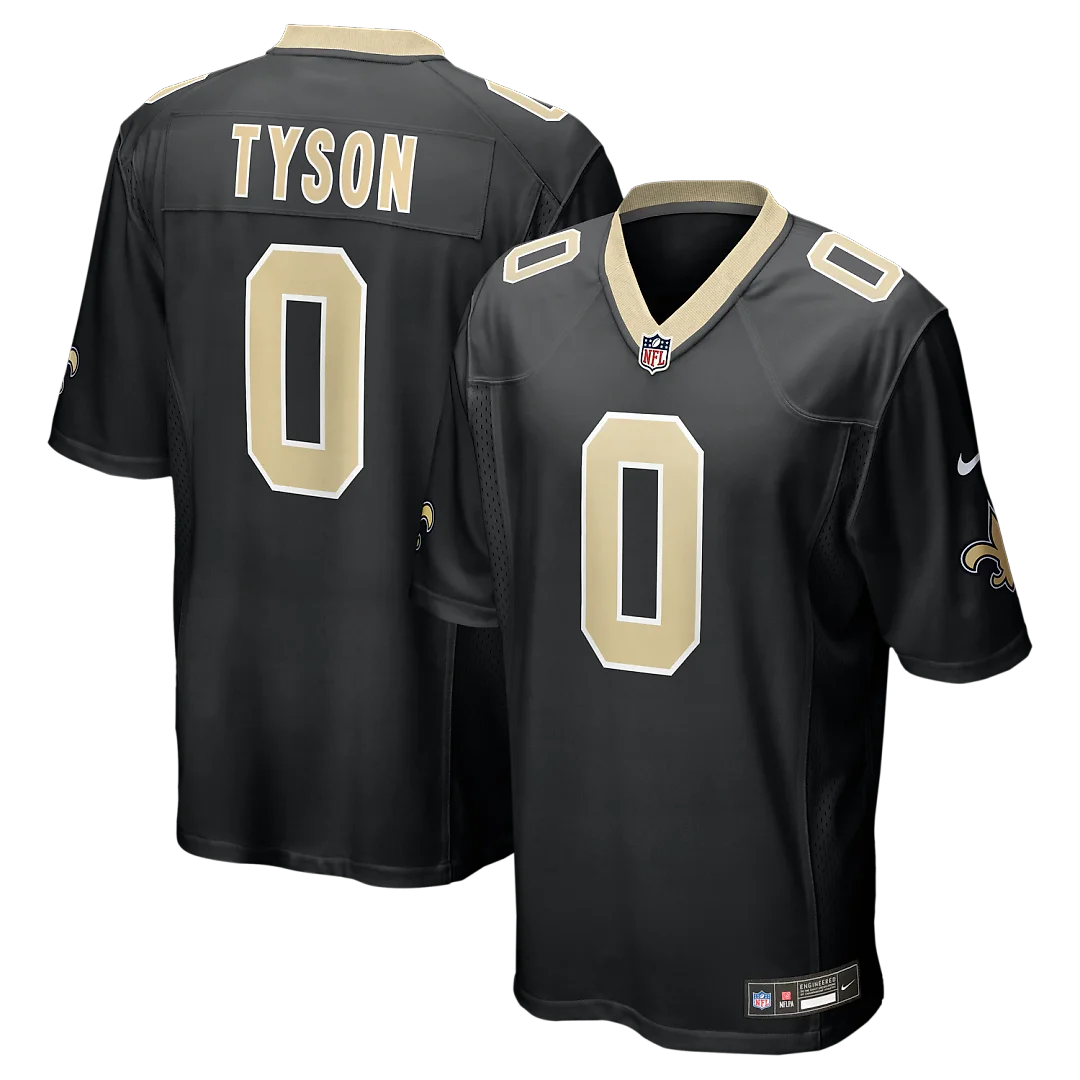 Zennovawear Jordyn Tyson New Orleans Saints 2026 NFL Draft First Round Pick No. 8 Team Game Jersey - Black