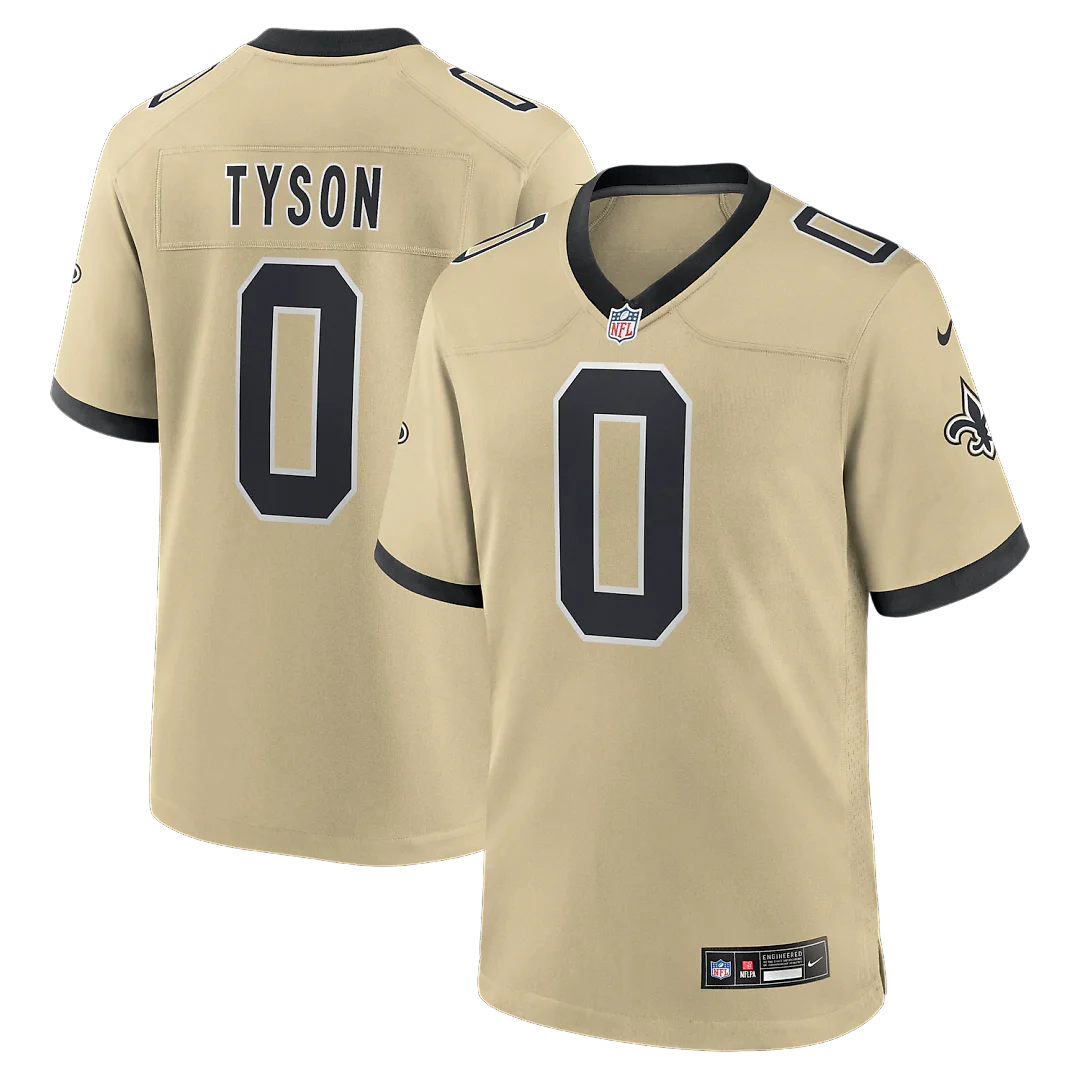 Zennovawear Jordyn Tyson New Orleans Saints 2026 NFL Draft First Round Pick No. 8 Alternate Game Jersey - Gold