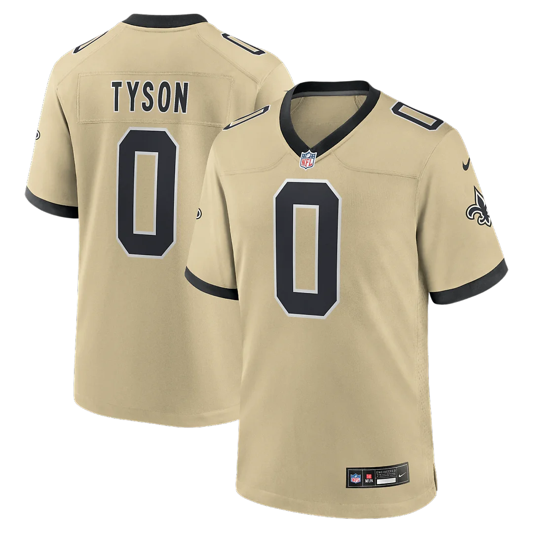 Zennovawear Jordyn Tyson New Orleans Saints 2026 NFL Draft First Round Pick No. 8 Alternate Game Jersey - Gold