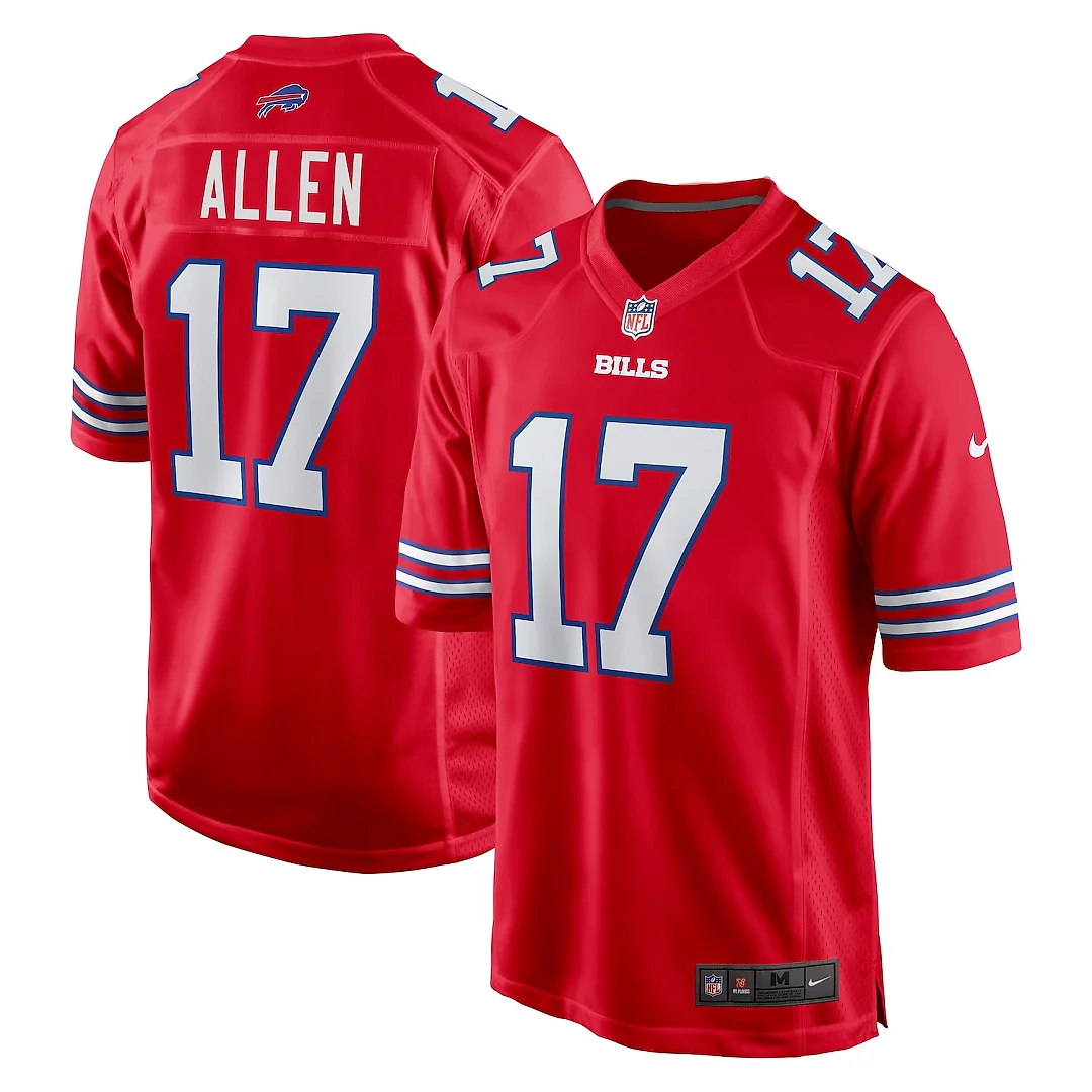 Zennovawear Josh Allen Buffalo Bills Alternate Game Jersey - Red