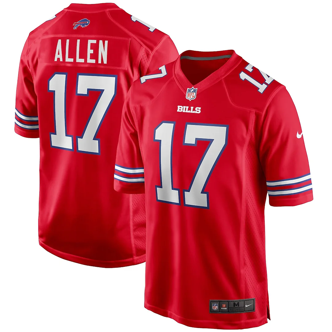 Zennovawear Josh Allen Buffalo Bills Alternate Game Player Jersey - Red