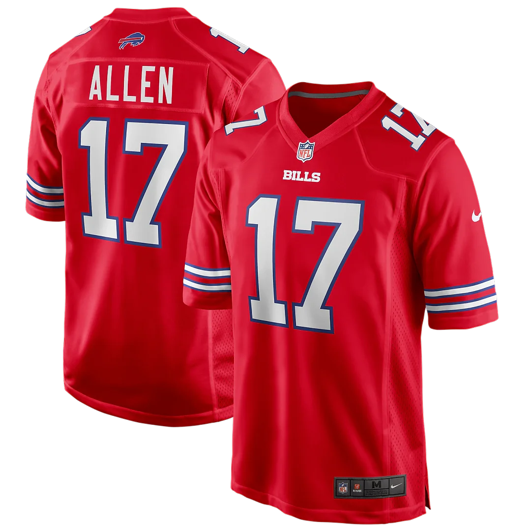 Zennovawear Josh Allen Buffalo Bills Alternate Game Jersey - Red