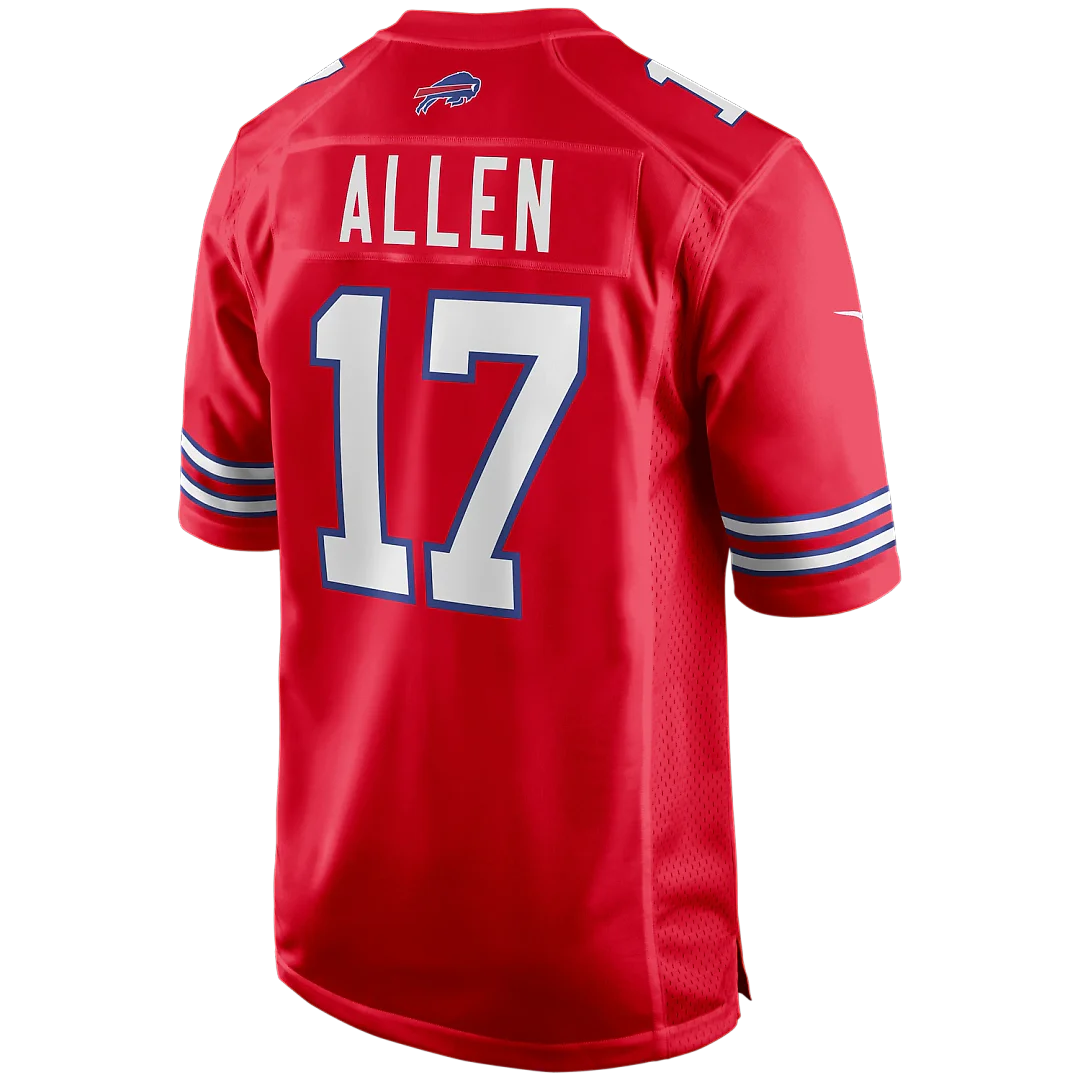 Zennovawear Josh Allen Buffalo Bills Alternate Game Player Jersey - Red