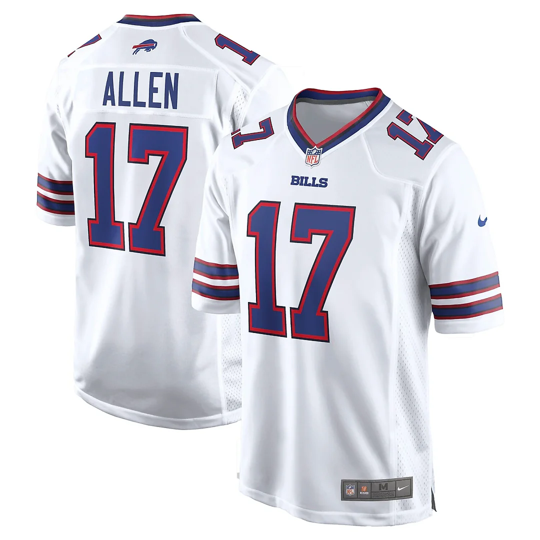 Zennovawear Josh Allen Buffalo Bills White Game Player Jersey - White