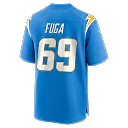 Zennovawear Josh Fuga Los Angeles Chargers Team Game Jersey - Powder Blue