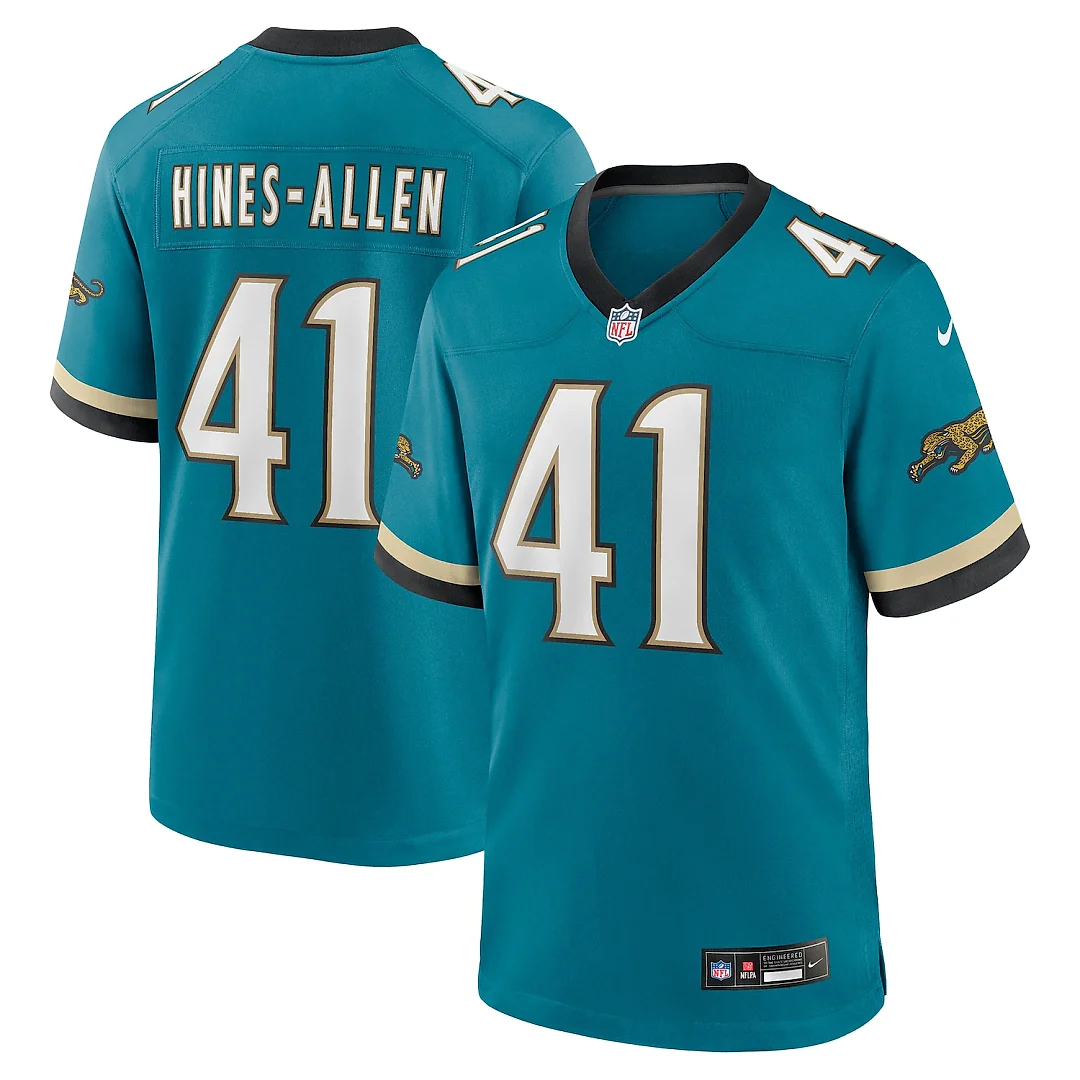 Zennovawear Josh Hines-Allen Jacksonville Jaguars Prowler Throwback Player Game Jersey - Teal