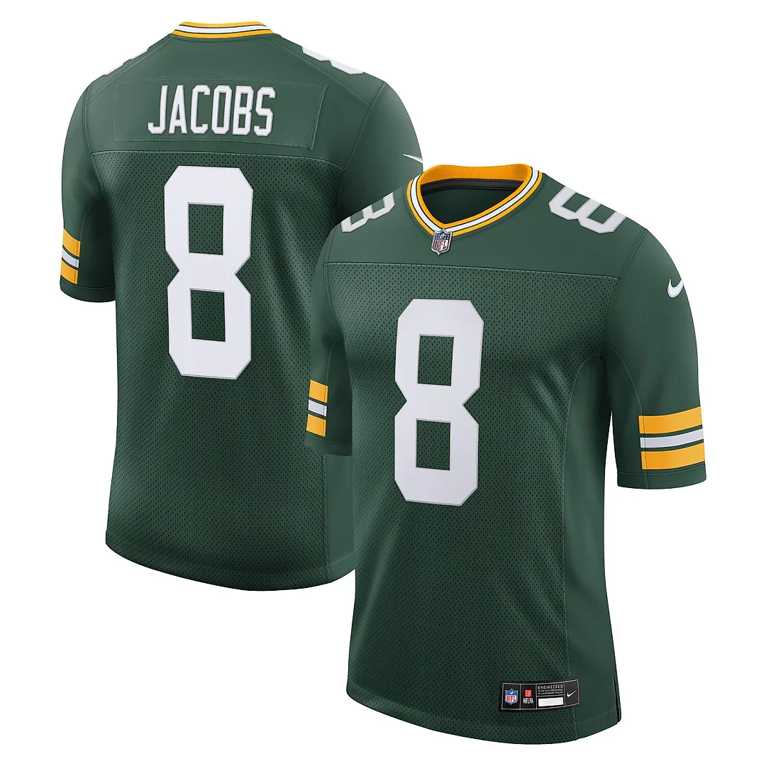 Zennovawear Josh Jacobs Green Bay Packers Vapor Untouchable Stitched Limited Jersey - Green