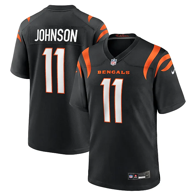 Zennovawear Josh Johnson Cincinnati Bengals Team Game Jersey - Black