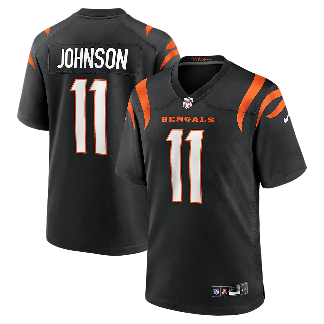 Zennovawear Josh Johnson Cincinnati Bengals Team Game Jersey - Black