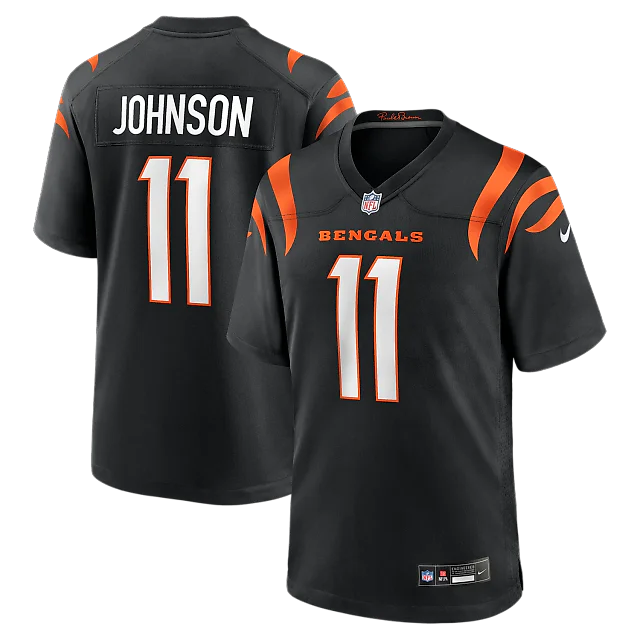 Zennovawear Josh Johnson Cincinnati Bengals Team Game Jersey - Black
