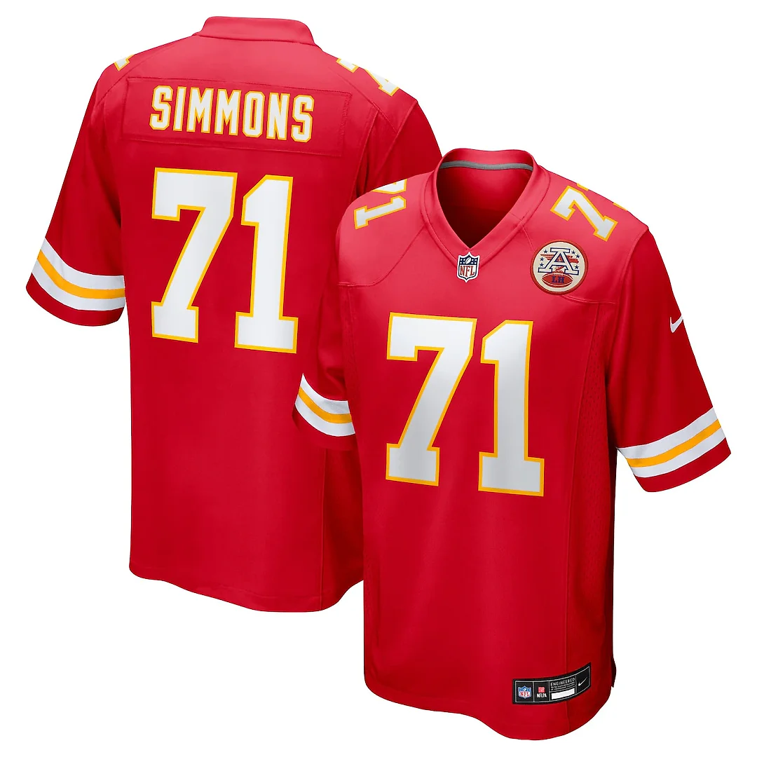 Zennovawear Josh Simmons Kansas City Chiefs Game Jersey - Red