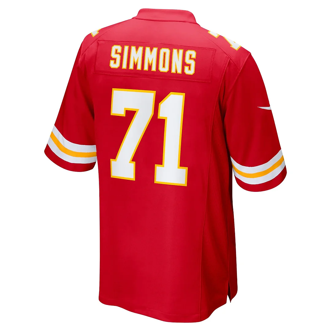 Zennovawear Josh Simmons Kansas City Chiefs Game Jersey - Red