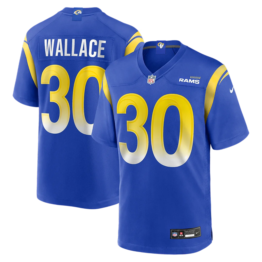 Zennovawear Josh Wallace Los Angeles Rams Game Jersey - Royal