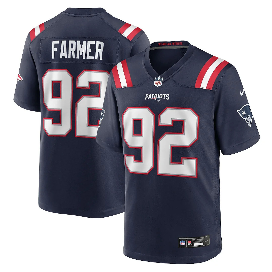 Zennovawear Joshua Farmer New England Patriots Team Game Jersey - Navy