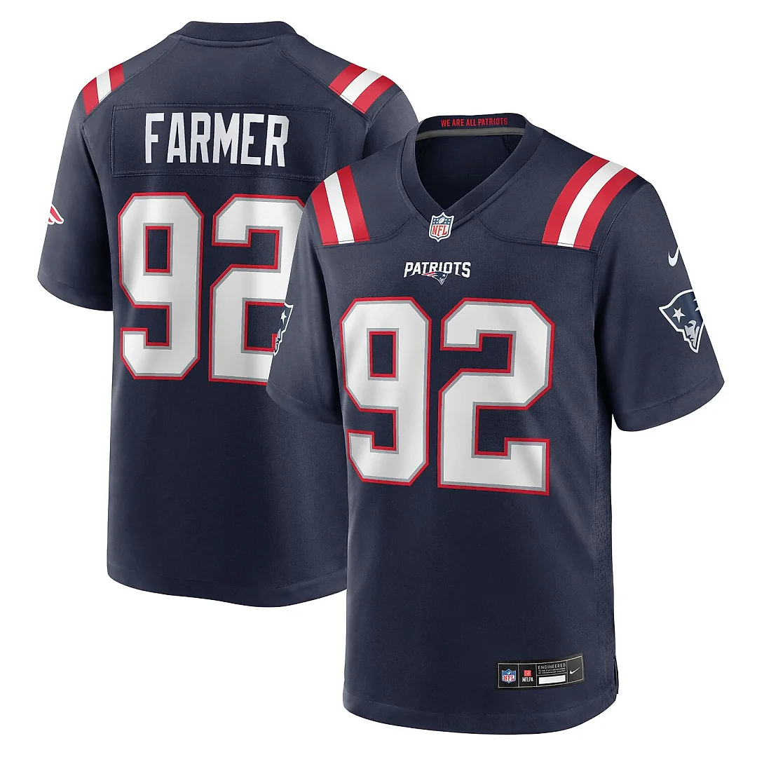 Zennovawear Joshua Farmer New England Patriots Team Game Jersey - Navy