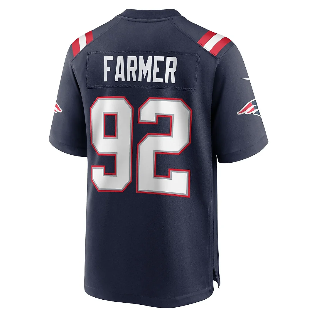 Zennovawear Joshua Farmer New England Patriots Team Game Jersey - Navy